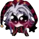 Pier Bean character wearing a jester hat with heart-filled eyes and a blushing expression.