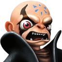 Kaos from Skylanders with a furious expression and wide eyes.