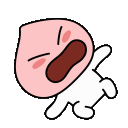 Apeach character throwing a tantrum while lying on the ground.