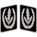 Collar tab rank insignia featuring three silver diamonds and oak leaves on a black background.