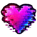 neonpixelheartpurpleblueglowDisc custom emote from Μ Λ Υ V Ι L L Ξ