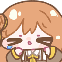 Chibi character with brown hair crying a single blue tear with a sad expression.