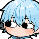 Anime boy with blue hair looking sideways with a suspicious and judgmental expression.