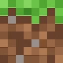 Grass block from Minecraft rendered in a pixelated art style.