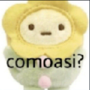 A cute yellow and green flower plushie with a blank expression and the text comoasi? overlaid.