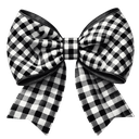 k_blackcheckerbowdtiribbons custom emote from ♡ ໋𓈒ﾟ🎀　⊹　blushing．giveaways．social．friends．guild tag．cute．chat．emotes．hangout．fun．vc．chill．gaming