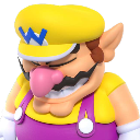 Wario looking down with a frustrated and annoyed expression.