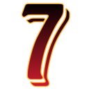 Number seven in a 3D metallic red font with a glowing gold border against a black background.