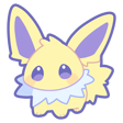 Jolteon with a happy expression and soft yellow fur.