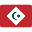 Flag of the Rif Republic featuring a red background with a white diamond containing a green crescent and star.