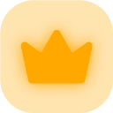 A simple golden crown icon on a solid orange background.