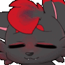 A cute black fox with red hair yawning repeatedly with its eyes closed.