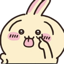 A cute bunny face sticking its tongue out with a playful expression.