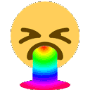 rainbowpuke animated GIF emoji from Autism Mansion