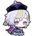 Qiqi from Genshin Impact with a deadpan, unimpressed expression.