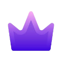 A stylized purple crown icon with a flat design.