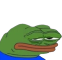 Pepe the Frog looking suspicious and judgmental with narrowed eyes.