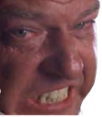 Hank Schrader making an intense, angry, and frustrated facial expression.