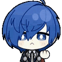 makotomiddlefinger animated GIF emoji from 䈢𓏼 ᣟ Friends ⋆ ° ꩜.ᐟ