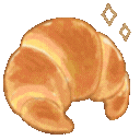 Croissant animated GIF emoji from Ink & Espresso