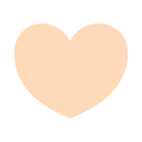 Heart symbol colored in a soft pastel peach shade.