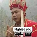 Tang Sanzang with a serious expression and hand gesture, overlaid with the text Nghiệt súc.
