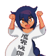 Jahy from The Great Jahy Will Not Be Defeated performing an energetic dance with a happy expression.