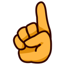 Hand with index finger raised pointing upward.