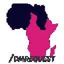 A map of Africa with the Sub-Saharan region colored pink and the text /dmrequest underneath.