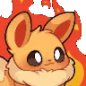 eevee_fire animated Discord emote | Hell's . Paradise . OwO . PokéTwo