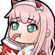 zerotwo_sip Discord sticker from ⛩ Anime Lovers: Anime ・Manga ・Games