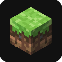 Grass block from Minecraft rendered in a pixel art style.