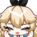 An anime maid character with blonde hair cycles through increasingly suggestive facial expressions including sticking out he…