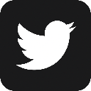 White bird silhouette logo centered on a black rounded square background.