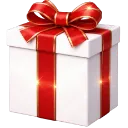 Gift box with a bright red ribbon and bow on a white background.