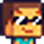 Steve from Minecraft wearing black sunglasses with a smug, confident expression.