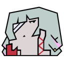 Character with light gray hair and skin giving a sharp, judgmental side-eye look.