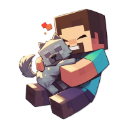 minecraft_steve_with_wolf Discord sticker from 🎮New Haven Gaming📱