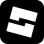 Roblox Studio logo icon featuring two white tilted squares separated by a diagonal gap on a black background.