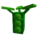Green bean seed with a small sprout top in a simple pixel art style.