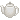 A small white pixelated teapot sitting on a surface.