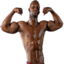 Bodybuilder flexing his biceps in a powerful pose.