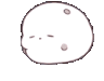 A cute white blob character with a simple face that slowly fades into a blank, expressionless state.