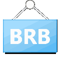 BRB_blue animated Discord emote - Luminous Lounge