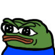 Pepe the Frog with an angry, scowling expression and furrowed brows.