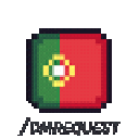 A square pixel art icon of the Portuguese flag with a yellow emblem in the center.