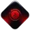 Red X symbol glowing on a dark diamond background.