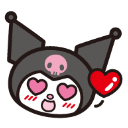kuromi3_loveit Discord sticker from ♡ ໋𓈒ﾟ🎀　⊹　blushing．giveaways．social．friends．guild tag．cute．chat．emotes．hangout．fun．vc．chill．gaming