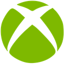 Xbox logo featuring a green sphere with a black cut-out cross symbol.