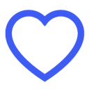 Heart symbol in a vibrant blue color.